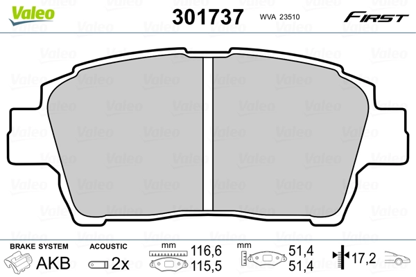 Brake Pad Set, disc brake FIRST 301737