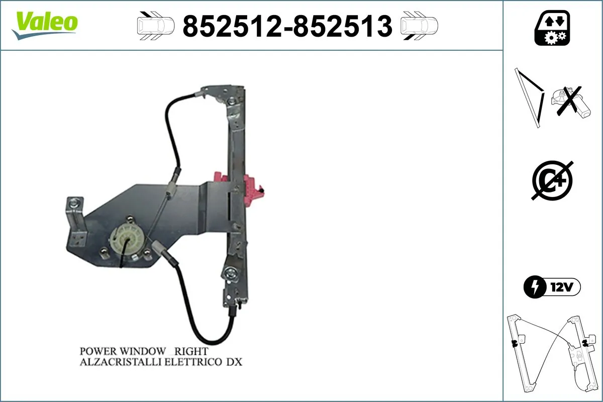 VALEO 852512 Window Regulator