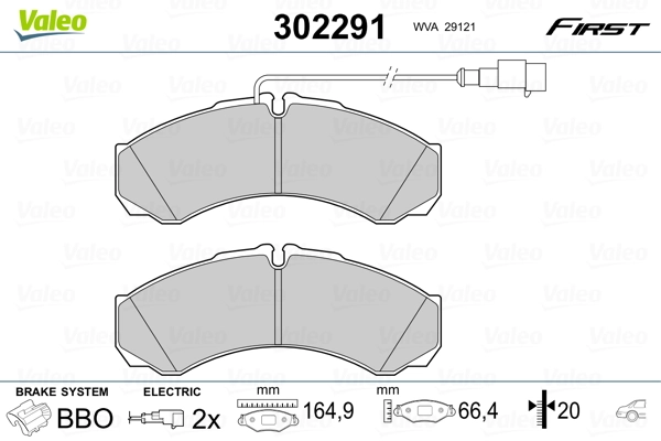 VALEO 302291 Brake Pad Set, disc brake