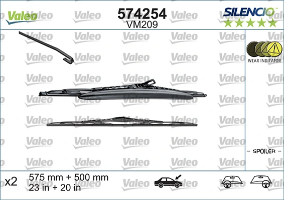 Wiper Blade SILENCIO CONVENTIONAL SET 574254