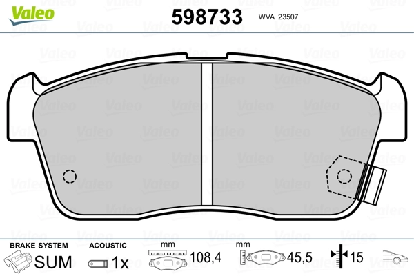 Brake Pad Set, disc brake 598733