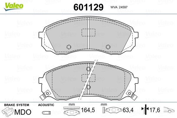 VALEO 601129 Brake Pad Set, disc brake