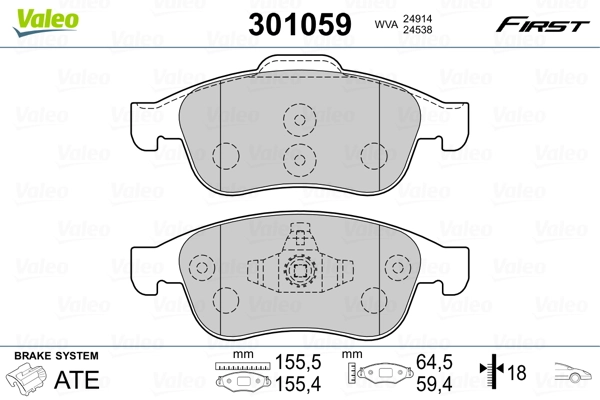 Brake Pad Set, disc brake FIRST 301059