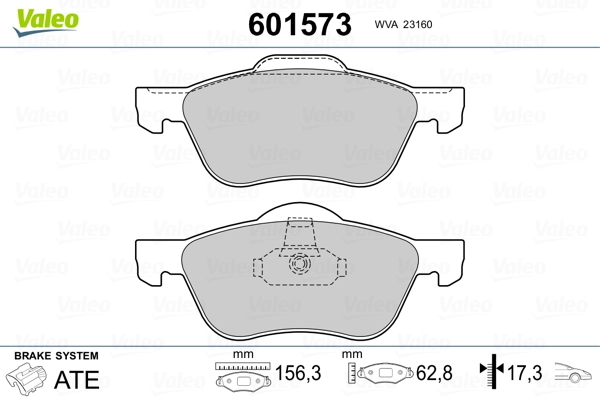 VALEO 601573 Brake Pad Set, disc brake