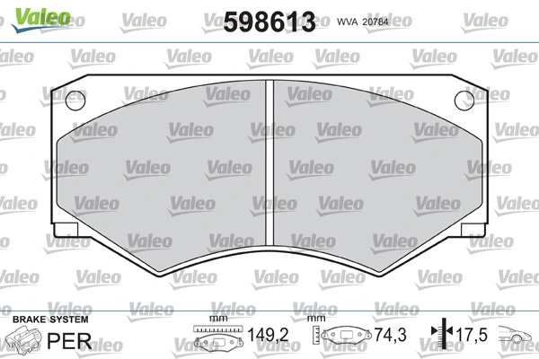 VALEO 598613 Brake Pad Set, disc brake