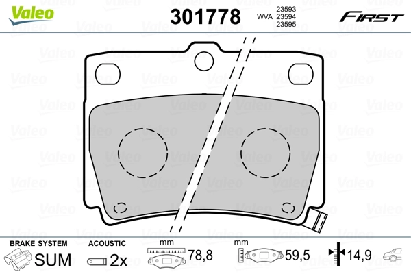 Brake Pad Set, disc brake FIRST 301778