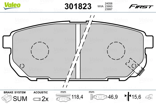 Brake Pad Set, disc brake FIRST 301823