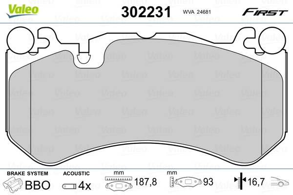 Brake Pad Set, disc brake FIRST 302231