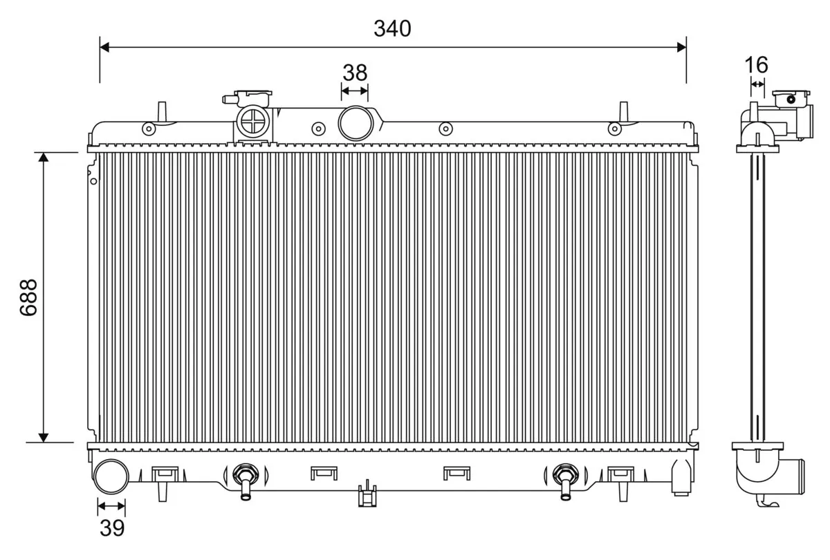Radiator, engine cooling 701204