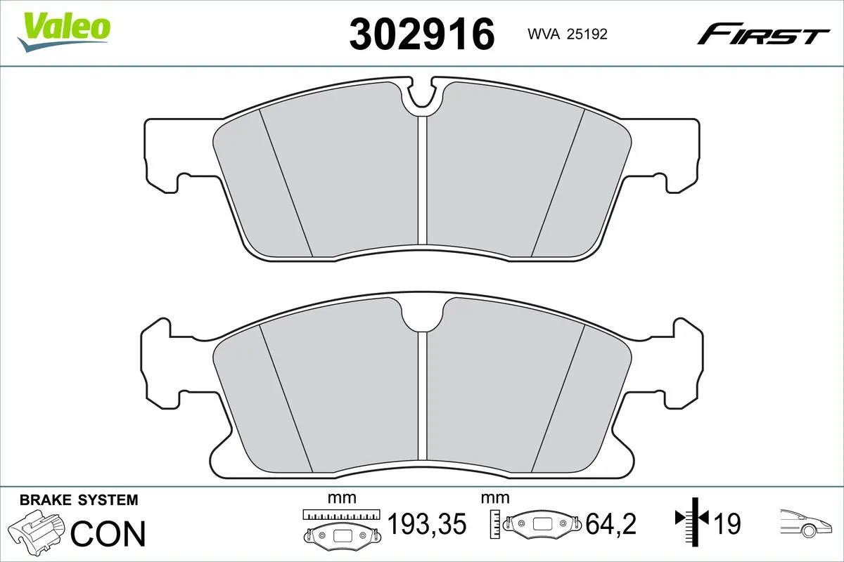 Brake Pad Set, disc brake FIRST 302916