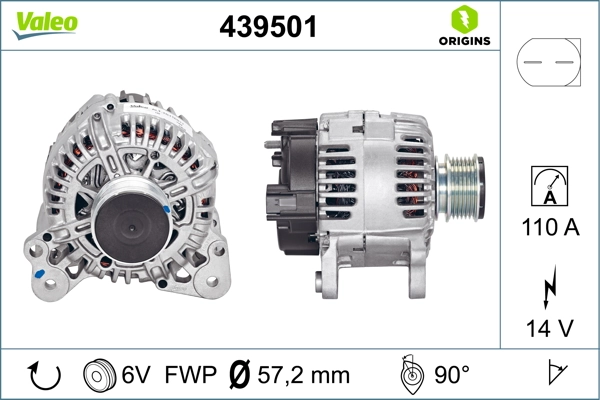 Alternator VALEO ORIGINS NEW OE TECHNOLOGY 439501
