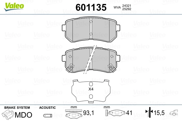 Brake Pad Set, disc brake 601135