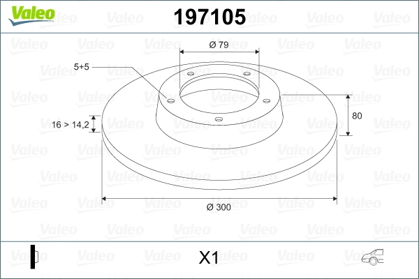 VALEO 197105 Brake Disc
