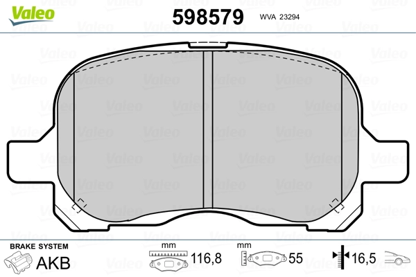 Brake Pad Set, disc brake 598579