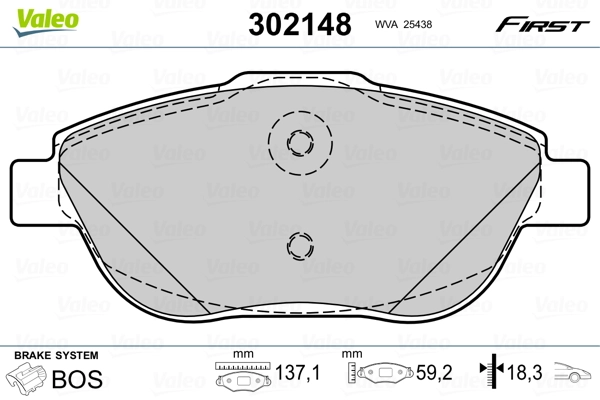 Brake Pad Set, disc brake FIRST 302148
