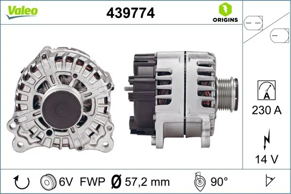 Alternator VALEO ORIGINS NEW OE TECHNOLOGY 439774