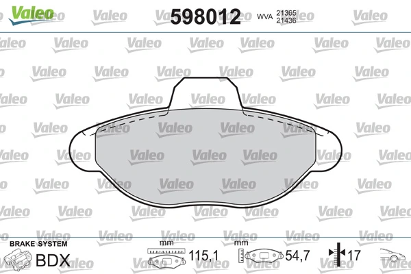 Brake Pad Set, disc brake 598012
