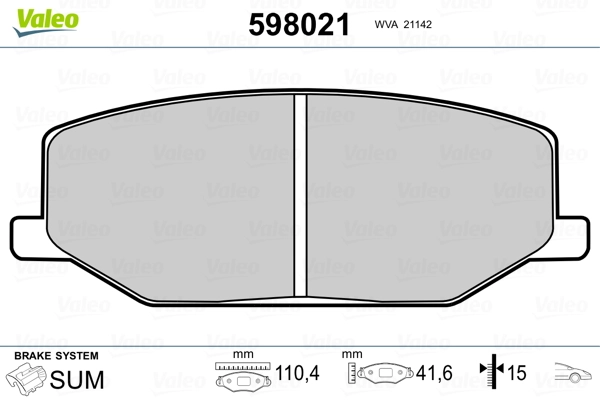 Brake Pad Set, disc brake 598021