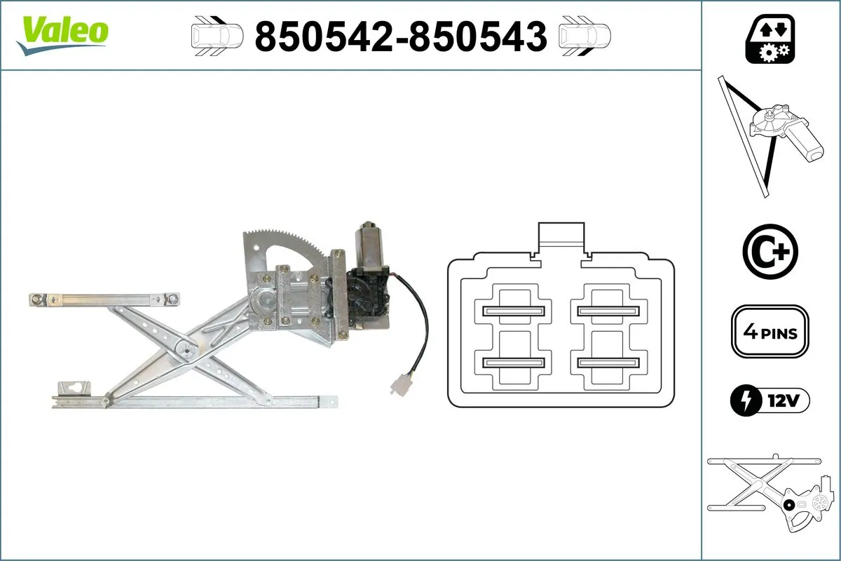 VALEO 850542 Window Regulator