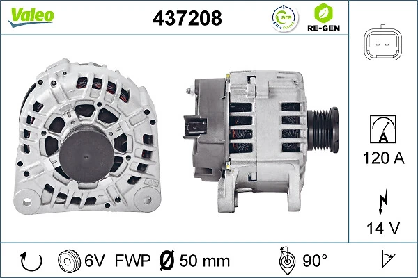 Alternator VALEO RE-GEN REMANUFACTURED 437208