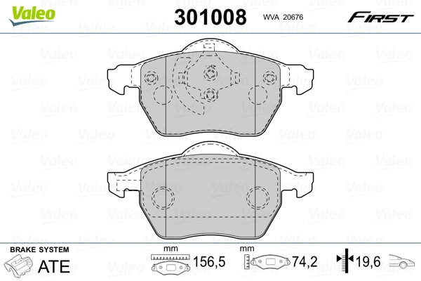 Brake Pad Set, disc brake FIRST 301008