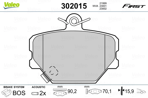 Brake Pad Set, disc brake FIRST 302015