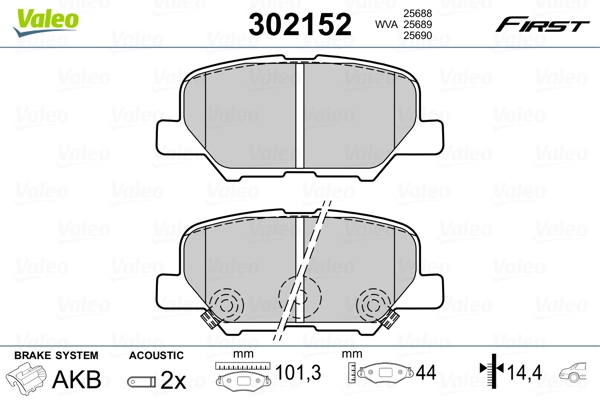 Brake Pad Set, disc brake FIRST 302152