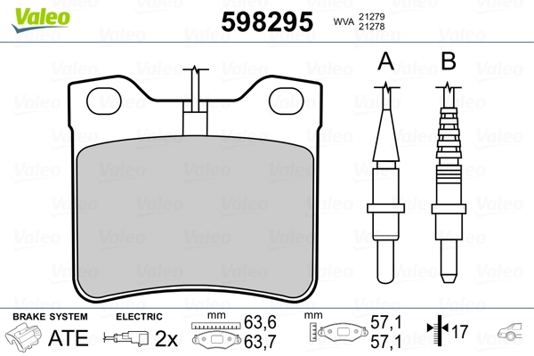 Brake Pad Set, disc brake 598295