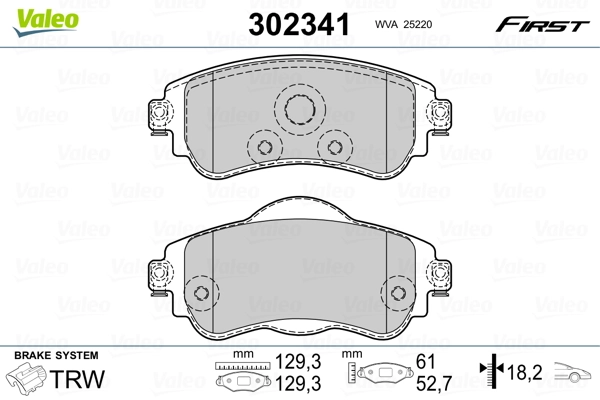 Brake Pad Set, disc brake FIRST 302341