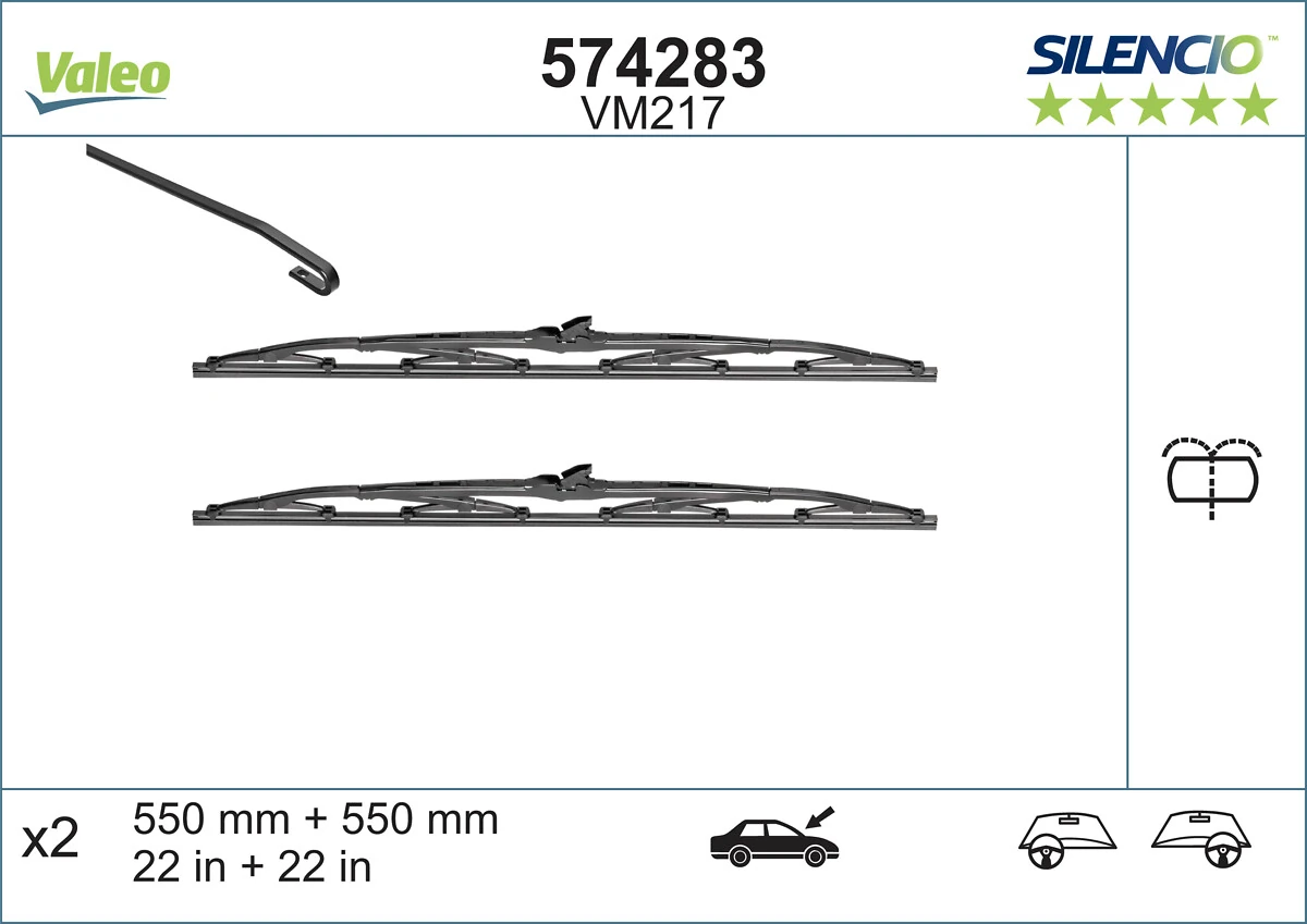 Wiper Blade SILENCIO CONVENTIONAL SET 574285