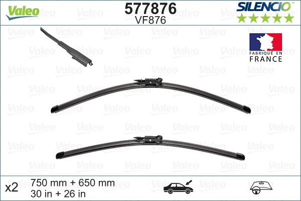 Wiper Blade SILENCIO FLAT BLADE SET 577876