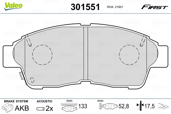 Brake Pad Set, disc brake FIRST 301551