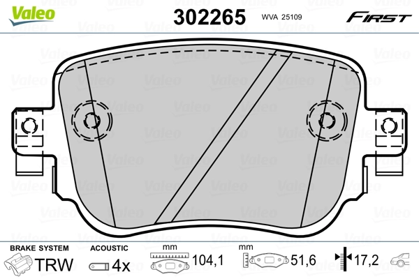 Brake Pad Set, disc brake FIRST 302265