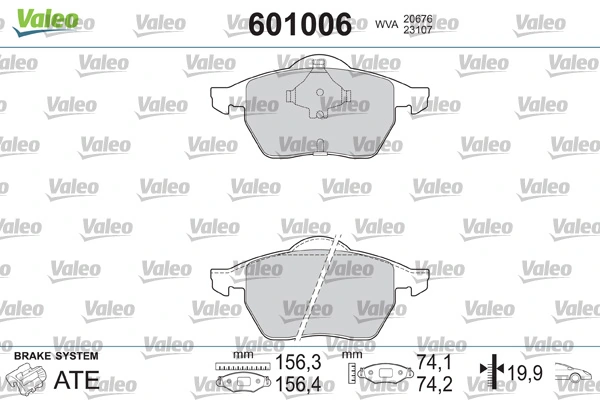 VALEO 601006 Brake Pad Set, disc brake