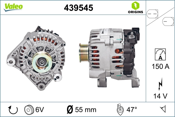 Alternator VALEO ORIGINS NEW OE TECHNOLOGY 439545