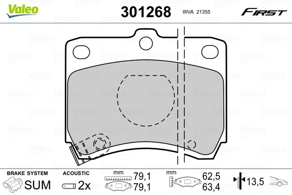 Brake Pad Set, disc brake FIRST 301268