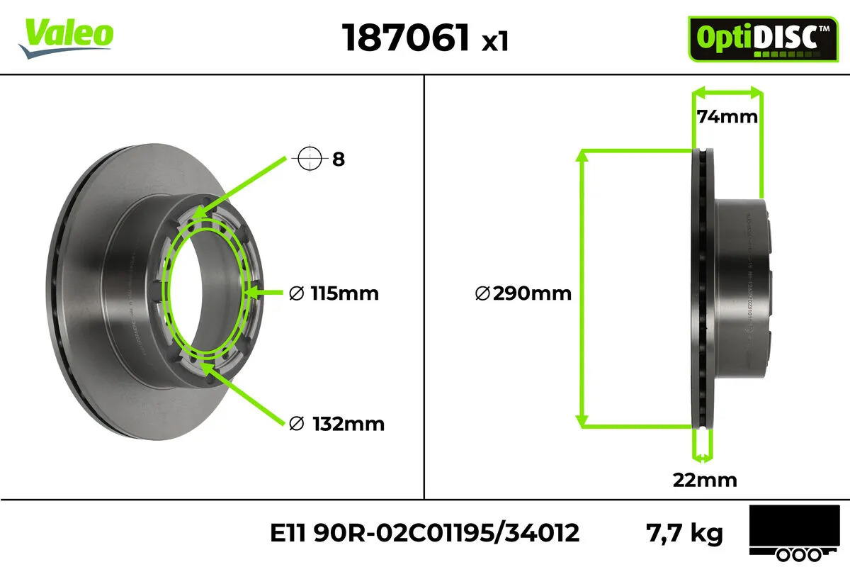 VALEO 187061 Brake Disc
