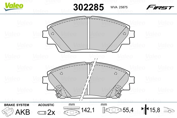 Brake Pad Set, disc brake FIRST 302285