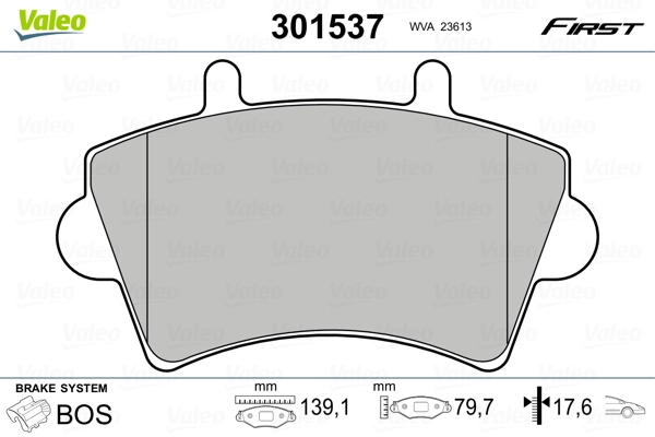 Brake Pad Set, disc brake FIRST 301537