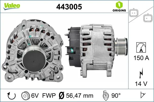 Alternator VALEO ORIGINS NEW OE TECHNOLOGY 443005