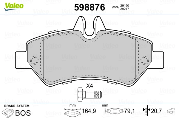 Brake Pad Set, disc brake 598876