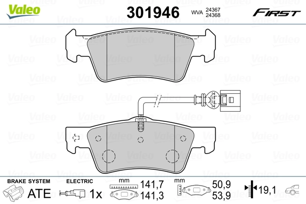 Brake Pad Set, disc brake FIRST 301946