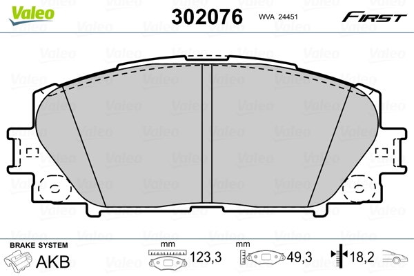 Brake Pad Set, disc brake FIRST 302076