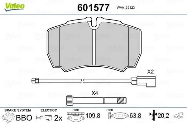 VALEO 601577 Brake Pad Set, disc brake