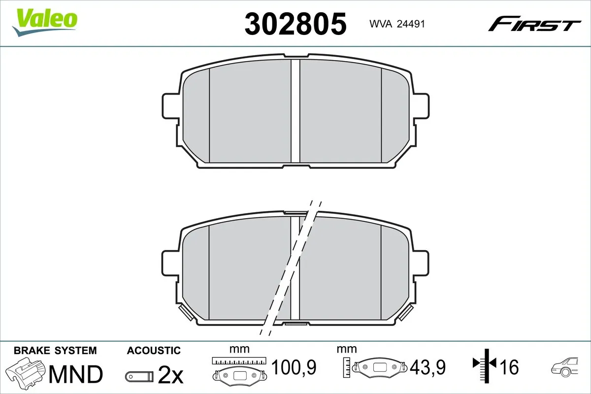 Brake Pad Set, disc brake FIRST 302805