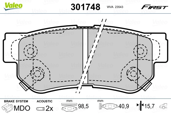 Brake Pad Set, disc brake FIRST 301748
