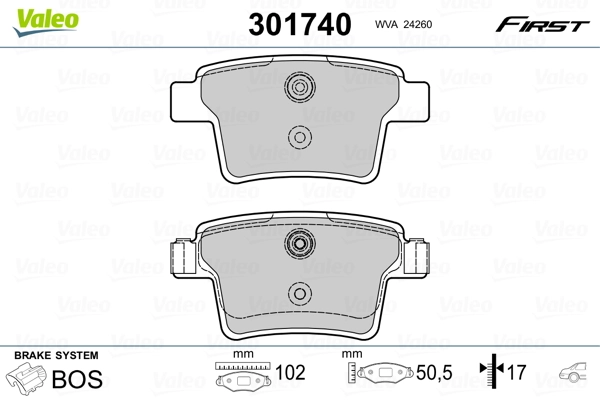 Brake Pad Set, disc brake FIRST 301740