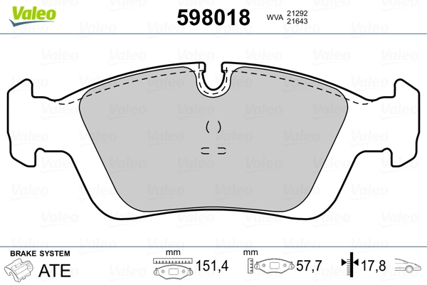 Brake Pad Set, disc brake 598018