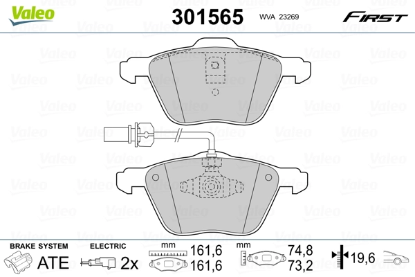 Brake Pad Set, disc brake FIRST 301565