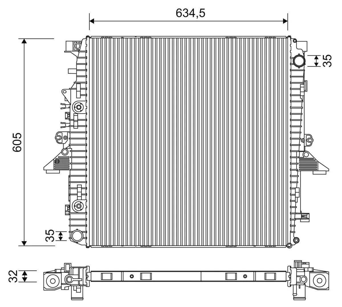 Radiator, engine cooling 701268